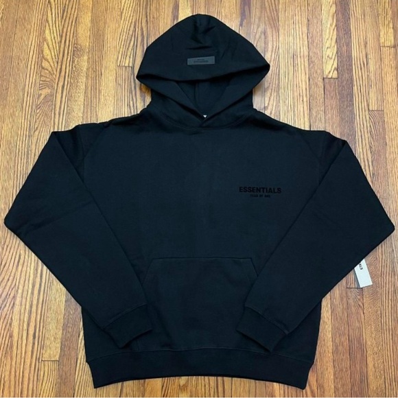 Essentials Men's Black Hoodie - Picture 1 of 2